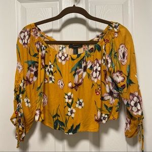 Forever 21 Off Shoulder Floral Crop Top